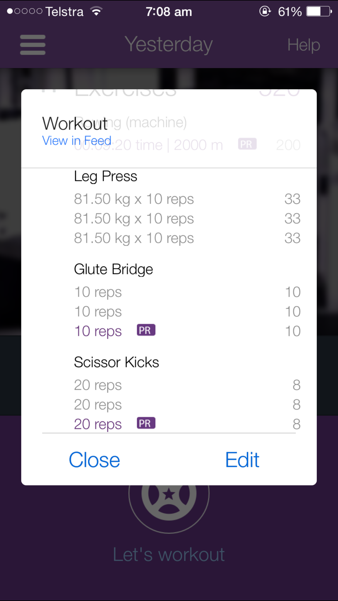 Fitocracy workout